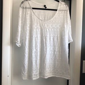 Lane Bryant Size 22/24 White Aztec Top
